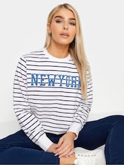 M&Co White White Striped Long Sleeve New York Sweatshirt - Image 1 of 5