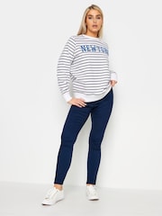 M&Co White White Striped Long Sleeve New York Sweatshirt - Image 2 of 5