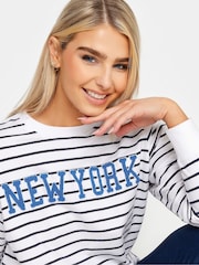 M&Co White White Striped Long Sleeve New York Sweatshirt - Image 4 of 5