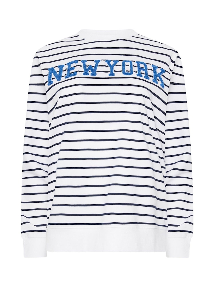 M&Co White White Striped Long Sleeve New York Sweatshirt - Image 5 of 5