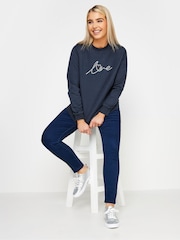 M&Co Blue Striped Long Sleeve Love Sweatshirt - Image 3 of 5