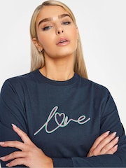 M&Co Blue Striped Long Sleeve Love Sweatshirt - Image 4 of 5