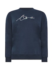 M&Co Blue Striped Long Sleeve Love Sweatshirt - Image 5 of 5