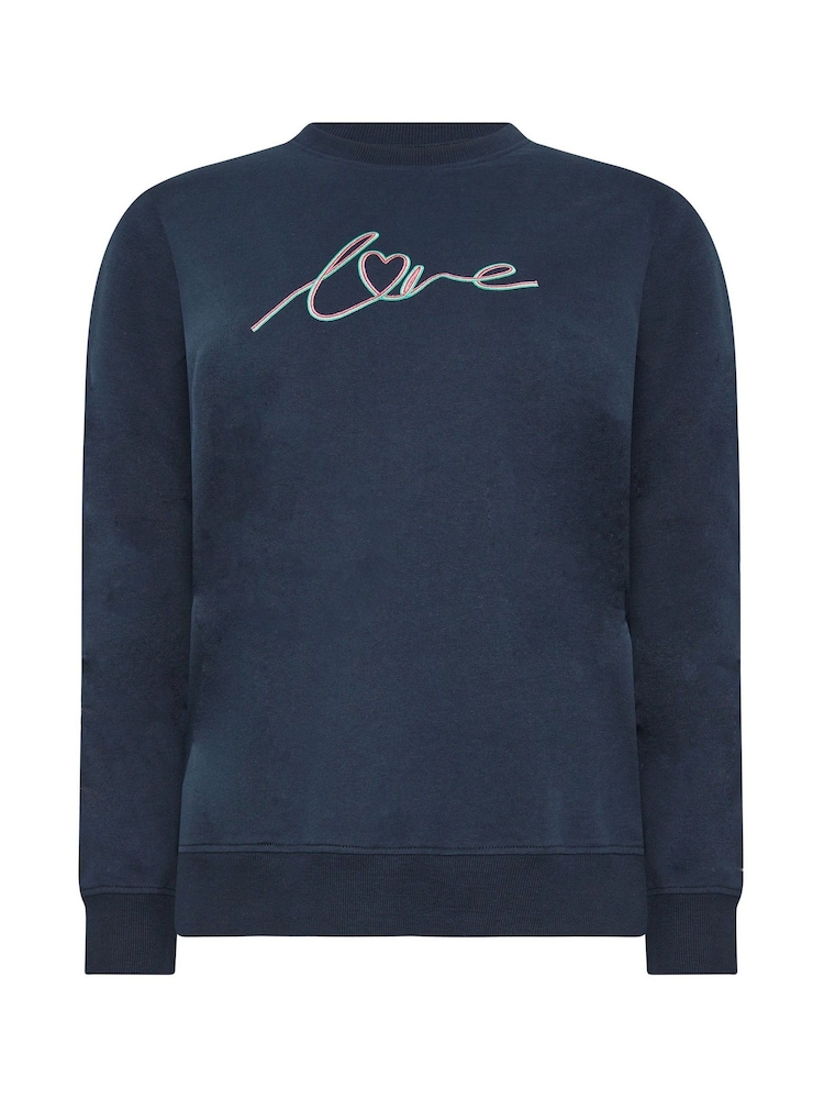 M&Co Blue Striped Long Sleeve Love Sweatshirt - Image 5 of 5