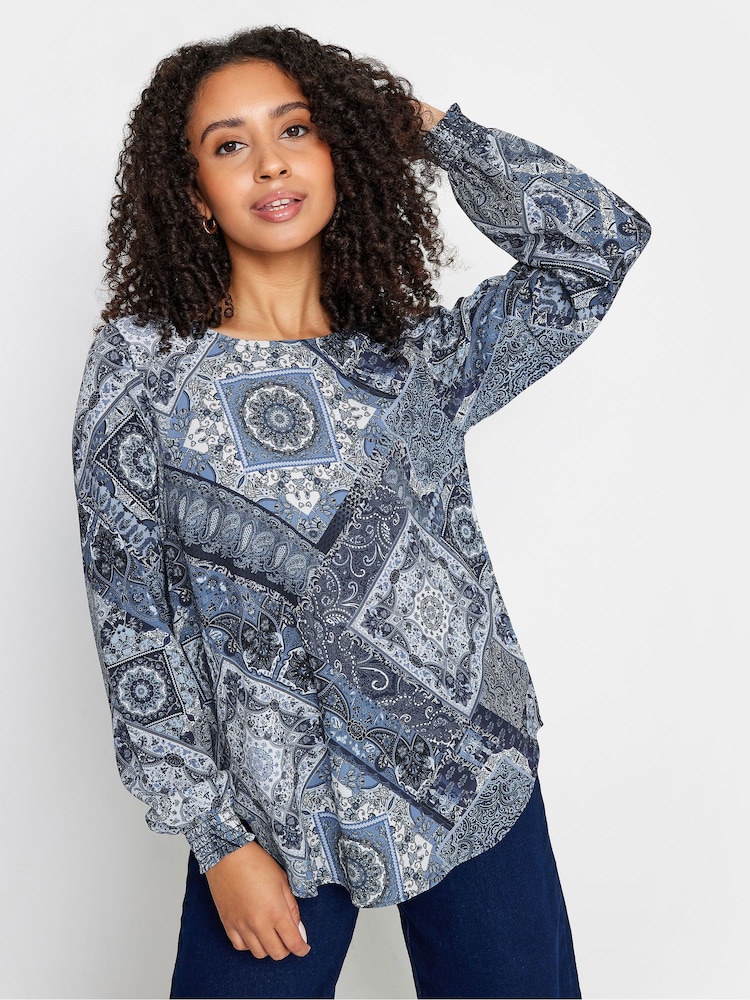 M&Co Bluse mit Schal-Print (Kurzgröße) - Bild 1 von 5 M&Co Bluse mit Schal-Print (Kurzgröße) - Bild 1 von 5