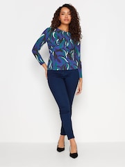 M&Co Blue & Green Abstract Print Twist Top - Image 3 of 4