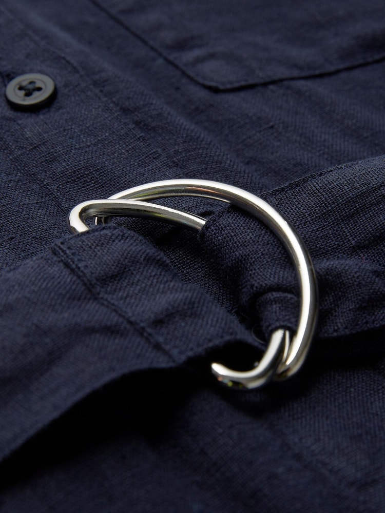 Celtic & Co. Blue Linen Button Through Dress - Image 9 of 9