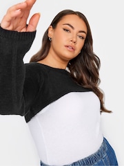 Yours Curve Black Raglan Armwarmer Jumper - Image 4 of 4