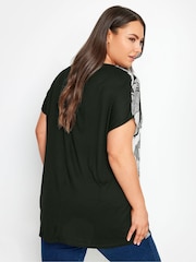 Yours Curve Black White Floral Print Blouses - Image 3 of 4