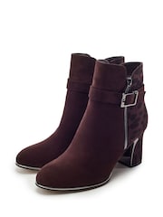 Braun - Moda in Pelle Parthenia Buckle Trim Block Heel Boots - Bild 2 von 5