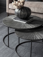 Libra Interiors Set of 2 Black Pelham Nesting Coffee Tables - Image 1 of 4