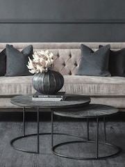 Libra Interiors Set of 2 Black Pelham Nesting Coffee Tables - Image 2 of 4
