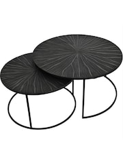 Libra Interiors Set of 2 Black Pelham Nesting Coffee Tables - Image 3 of 4
