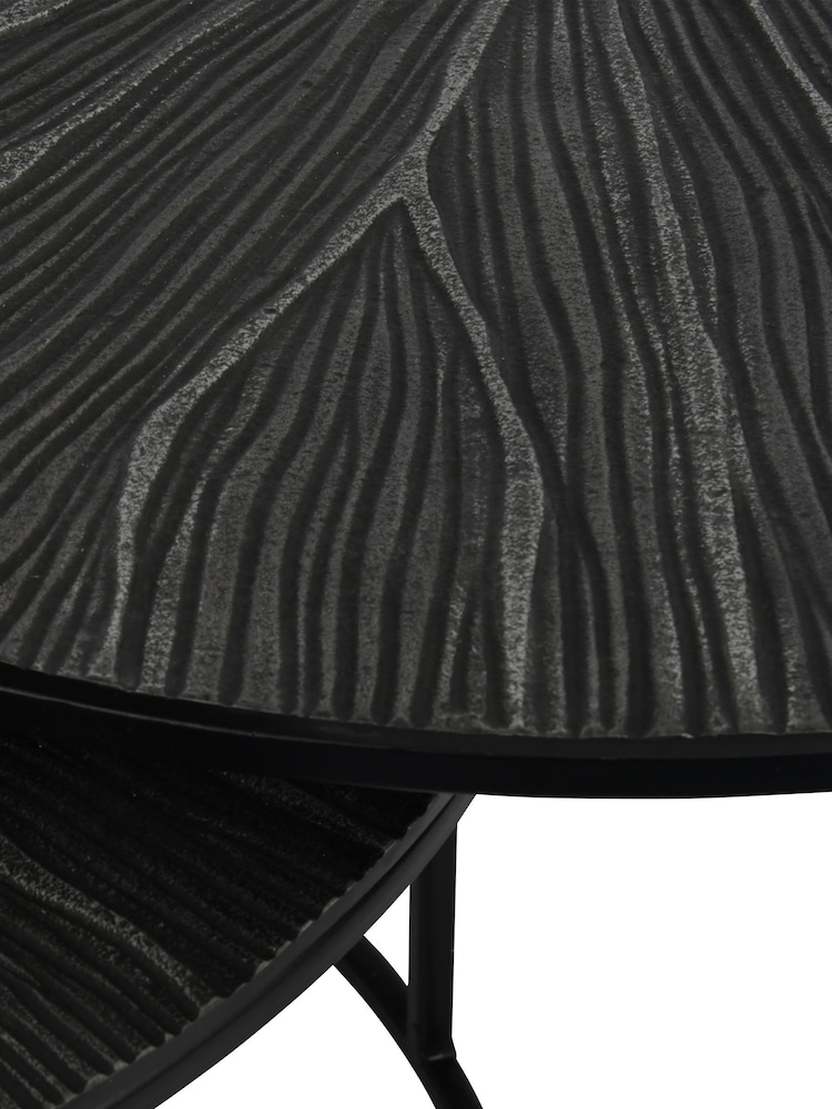 Libra Interiors Set of 2 Black Pelham Nesting Coffee Tables - Image 4 of 4