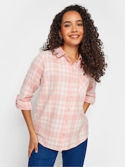 M&Co Pink Boyfriend Petite Checked Shirt - Image 1 of 4