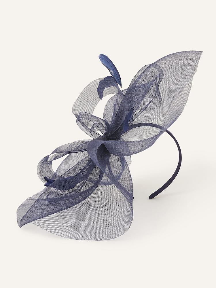 Accessorize Navy Blue Rhea Large Crin Hat - Image 2 of 4