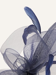 Accessorize Navy Blue Rhea Large Crin Hat - Image 4 of 4