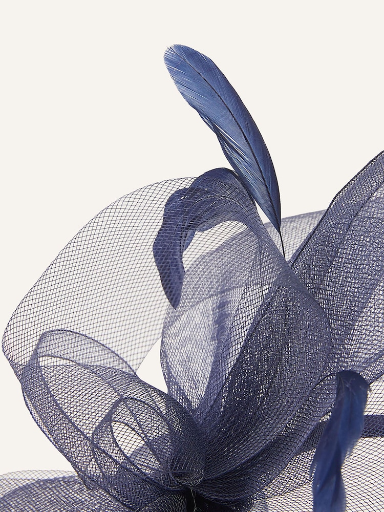 Accessorize Navy Blue Rhea Large Crin Hat - Image 4 of 4