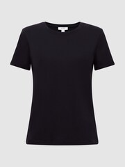 Reiss Navy Ginnie Cotton Garment Dyed T-Shirt - Image 2 of 6