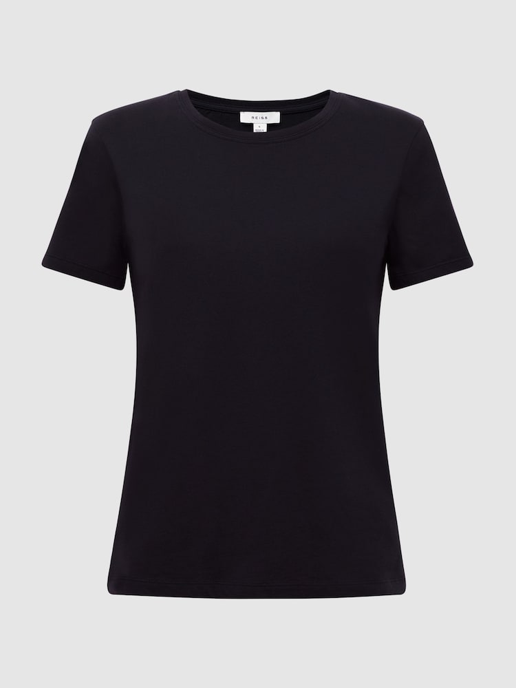 Reiss Navy Ginnie Cotton Garment Dyed T-Shirt - Image 2 of 6