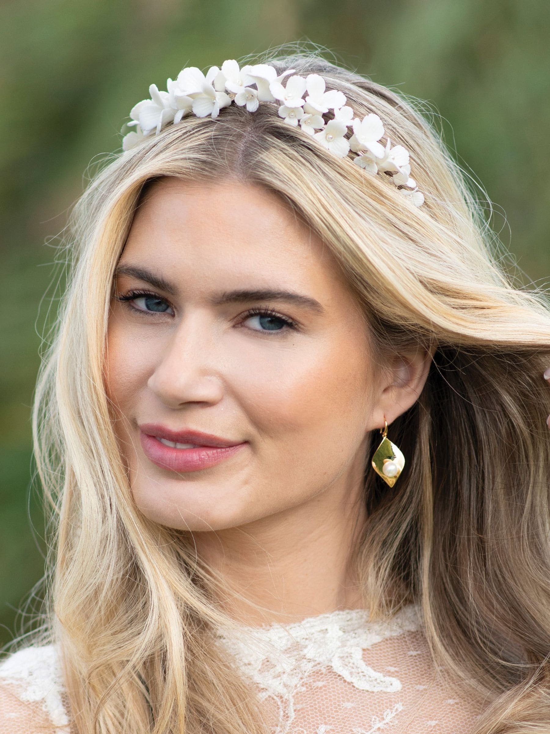 Buy Ivory & Co Silver Wildflower Dainty Ceramic Floral Tiara from