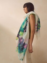 Purple/Green Tie Dye Lightweight Scarf - Image 3 of 9