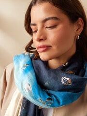 Purple/Green Tie Dye Lightweight Scarf - Image 4 of 9