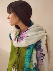 Purple/Green Tie Dye Lightweight Scarf - Image 5 of 9