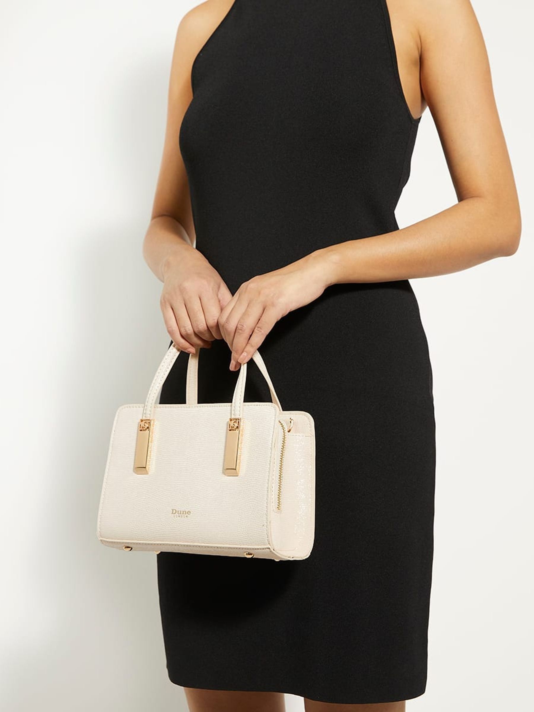 Buy Dune London Cream Dinkydenbeigh Mini Branded Handle Tote Bag from Next Ireland
