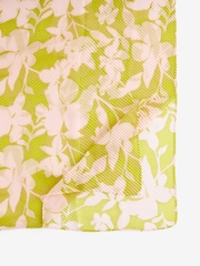Pink/Green Floral Plisse Lightweight Scarf - Image 3 of 4