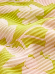 Pink/Green Floral Plisse Lightweight Scarf - Image 4 of 4