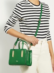 Dune London Green Chrome Dinkydenbeigh Mini Branded Handle Tote Bag - Image 1 of 5
