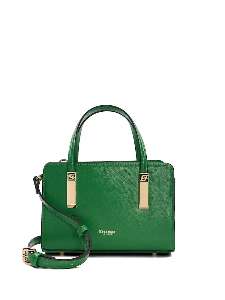 Dune London Green Chrome Dinkydenbeigh Mini Branded Handle Tote Bag - Image 2 of 5