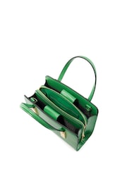 Dune London Green Chrome Dinkydenbeigh Mini Branded Handle Tote Bag - Image 4 of 5