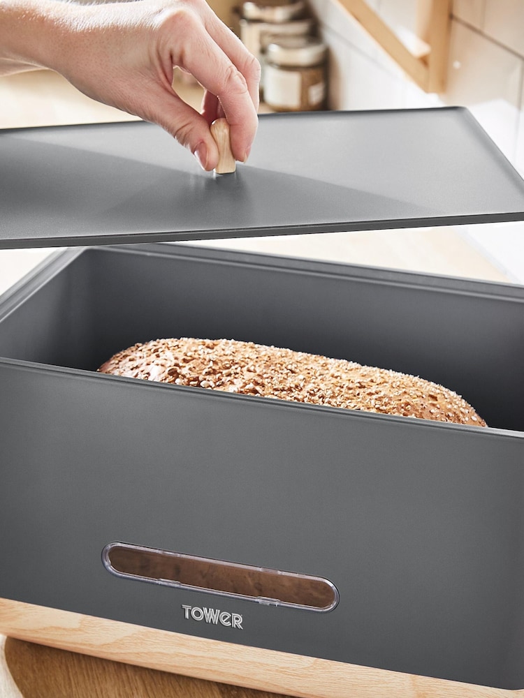 Tower Grey Scandi Bread Bin - Image 4 of 4 Tower Grey Scandi Bread Bin - Image 4 of 4