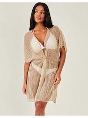 Accessorize Gold Shimmer Kaftan - Image 1 of 4