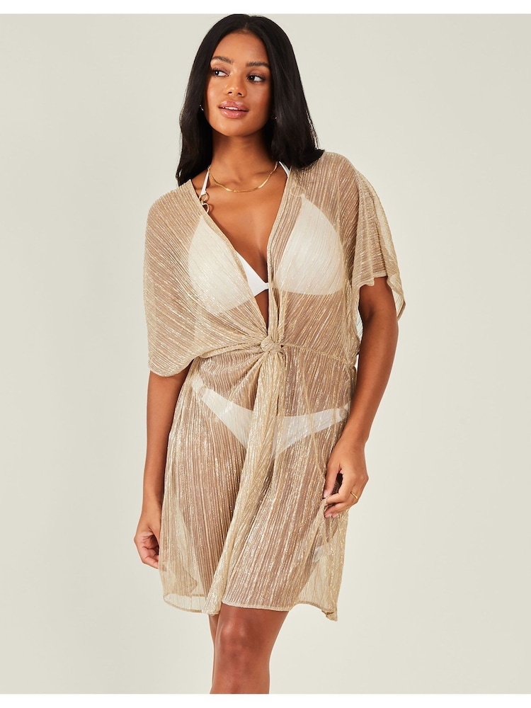 Accessorize Gold Shimmer Kaftan - Image 1 of 4