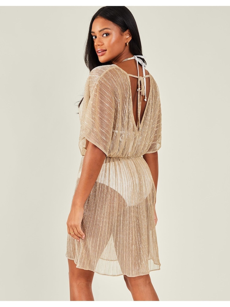 Accessorize Gold Shimmer Kaftan - Image 2 of 4
