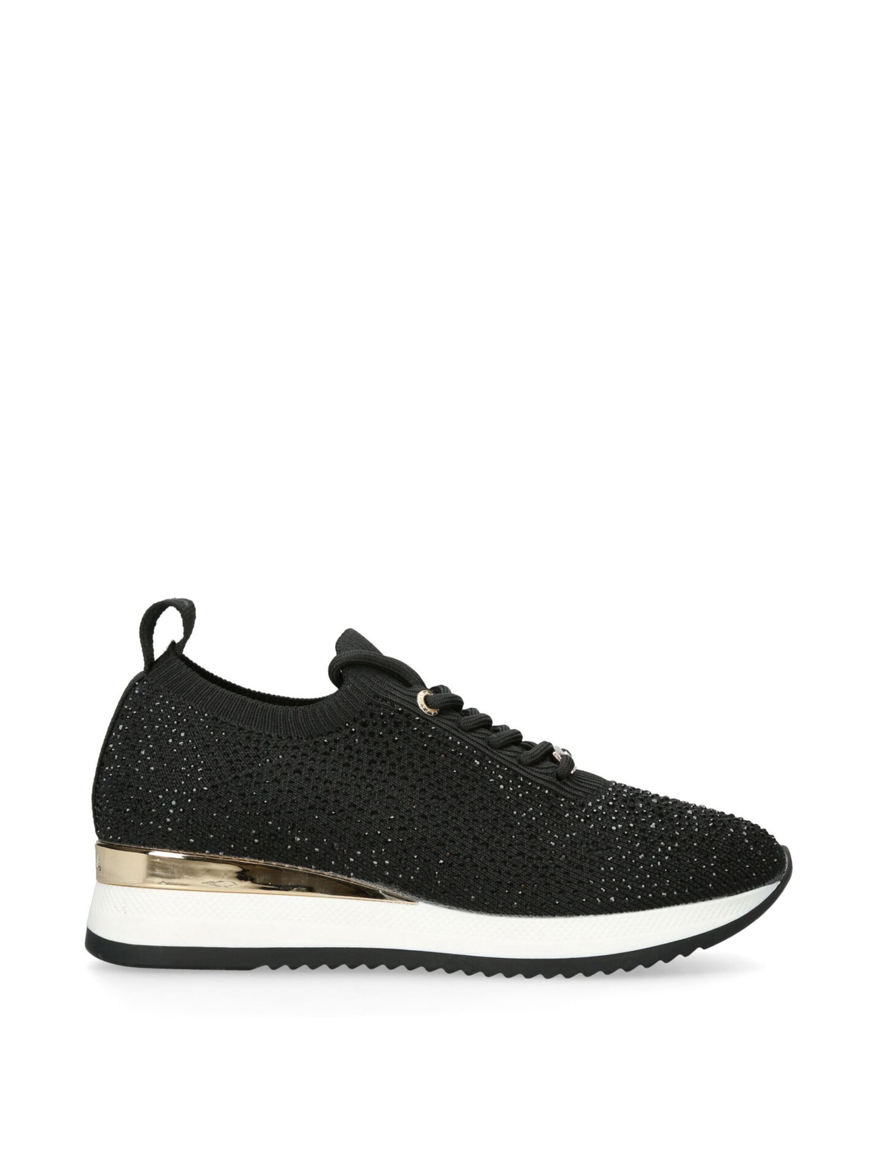 carvela black and gold trainers