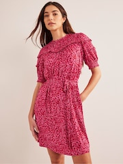 Boden Pink Yoke Detail Jersey Mini Dress - Image 1 of 6