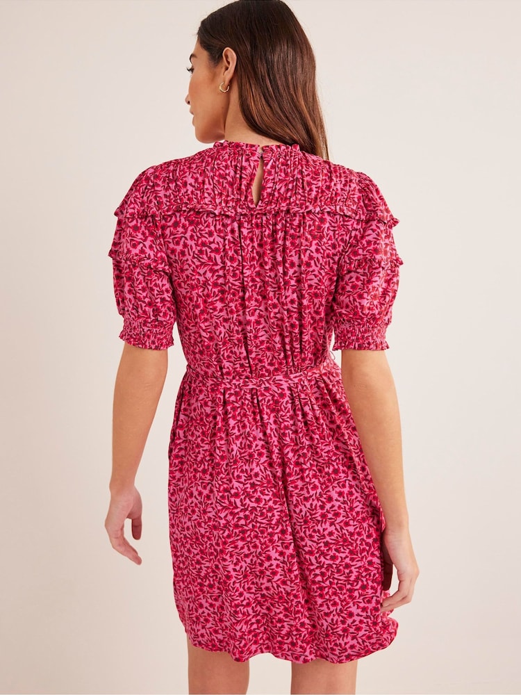 Boden Pink Yoke Detail Jersey Mini Dress - Image 2 of 6
