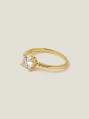 Accessorize 14ct Gold Plated Solitaire Ring - Image 2 of 3