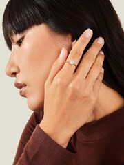 Accessorize 14ct Gold Plated Solitaire Ring - Image 3 of 3