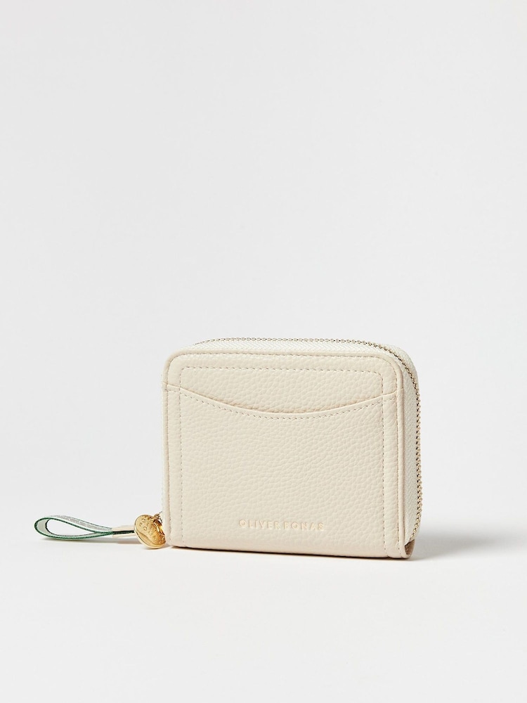 Oliver Bonas Cream Lola Zipped Purse - Image 1 of 5