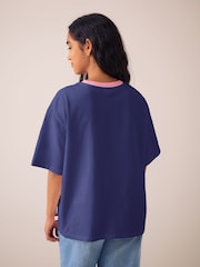 Little Bird by Jools Oliver Navy Applique Heart Boxy T-Shirt - Image 3 of 5