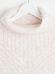 Oliver Bonas Pink Nepped Roll Neck Knitted Jumper - Image 6 of 8