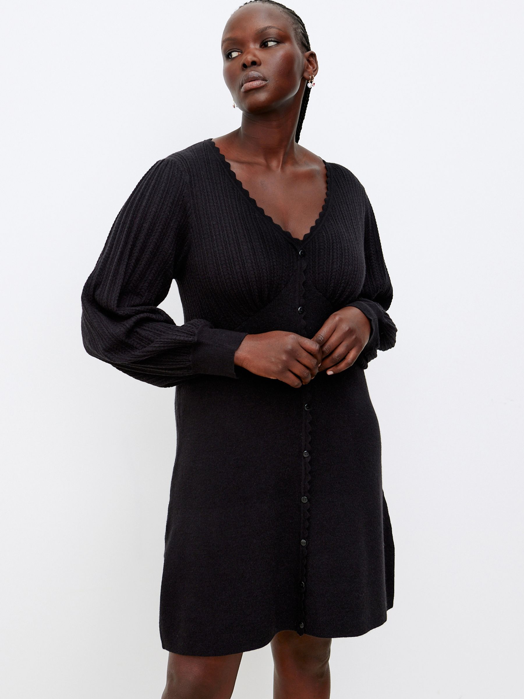 Buy Oliver Bonas Black Stitch Knitted Mini Dress from Next Luxembourg