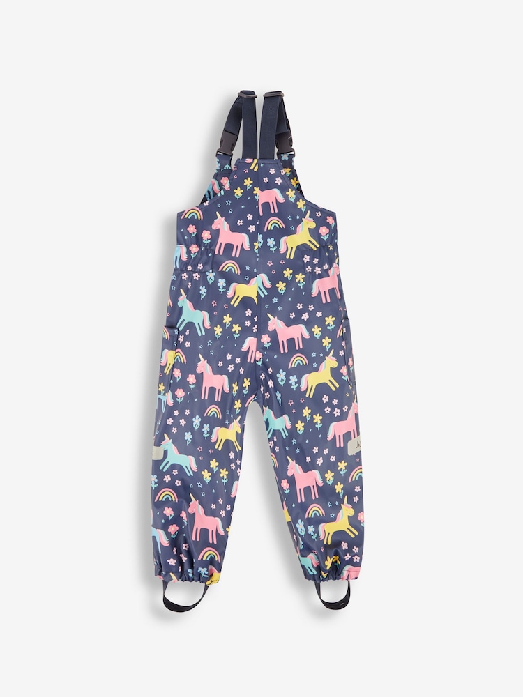 Salopette imperméable à imprimé licorne JoJo Maman Bébé - Image 6 of 7