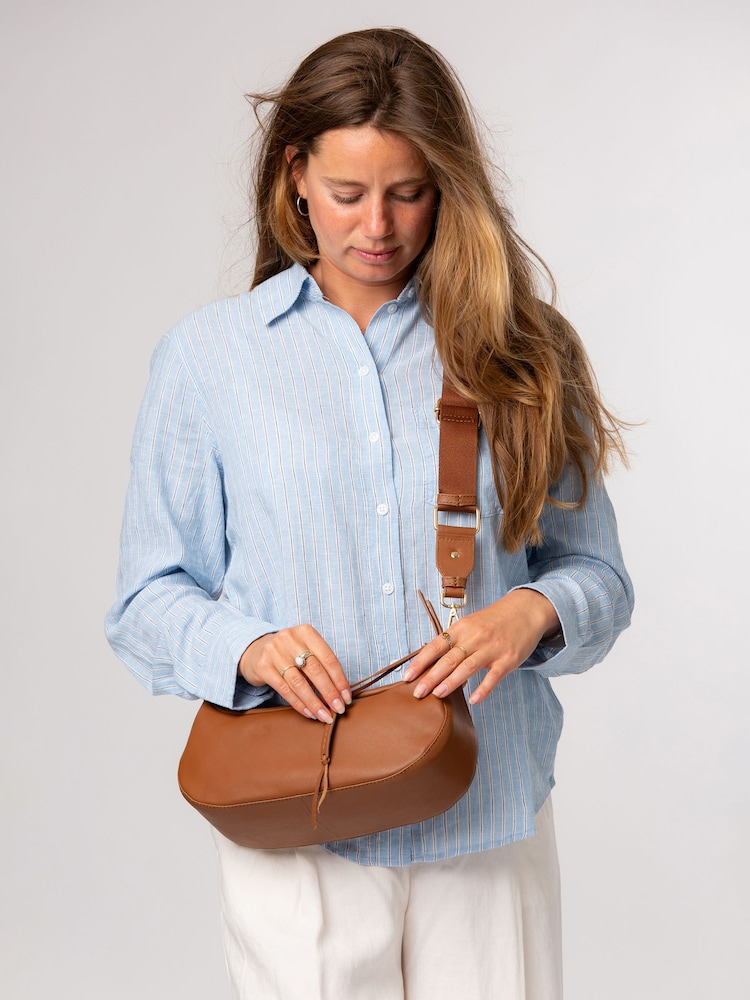 Cultured London Tan Brown Nuala Leather Cross-Body Bag - Image 1 of 6 Cultured London Tan Brown Nuala Leather Cross-Body Bag - Image 1 of 6