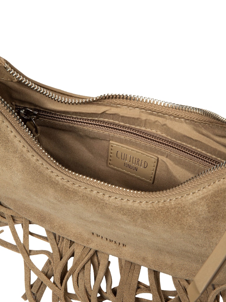 Cultured London Natural Alondra Suede Evening and Clutch Bag - Image 10 of 10 Cultured London Natural Alondra Suede Evening and Clutch Bag - Image 10 of 10